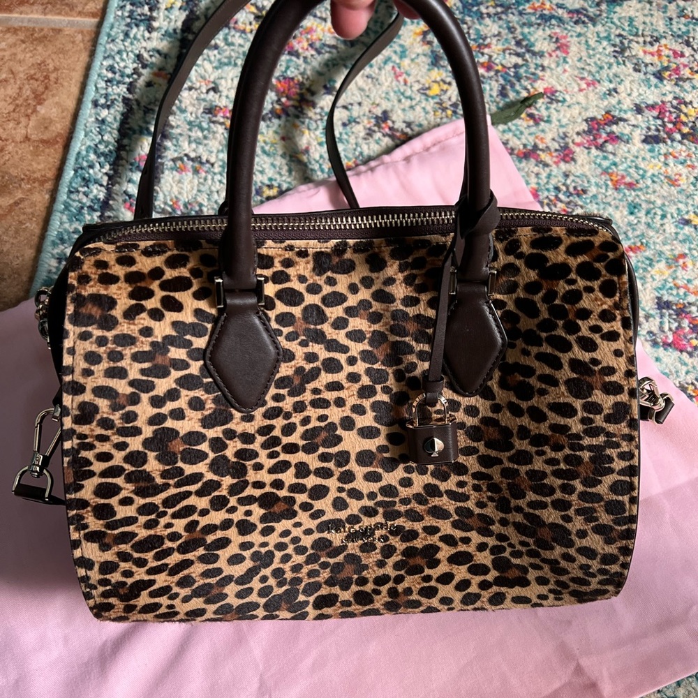 Kate Spade zip code leopard medium bag - Picture 2 of 10